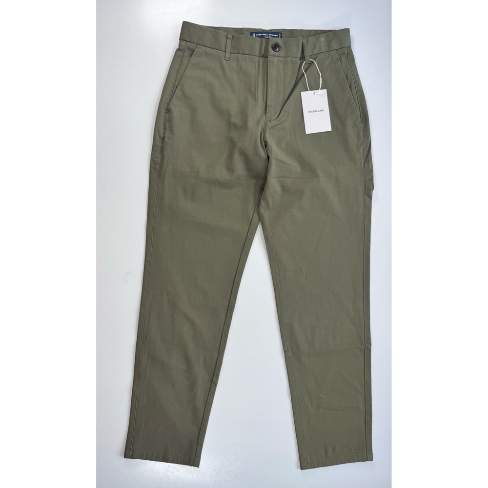 EVERLANE The Straight Fit Performance Chino Pant Uniform Green Mens 30x30 NWT